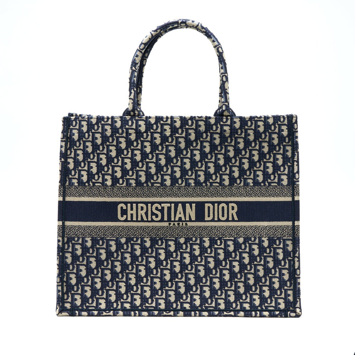 DIOR LARGE BOOK TOTE BLUE OBLIQUE JACQUARD