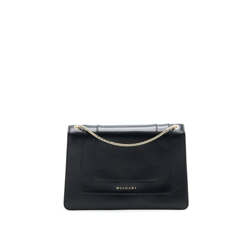BVLGARI SERPENTI FOREVER SHOULDER BAG IN DARK BEIGE AND BLACK