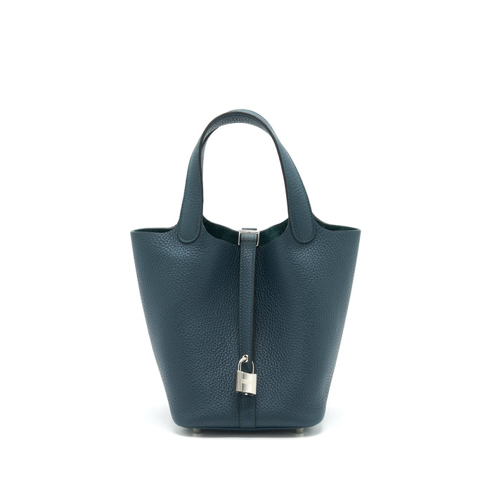 HERMES PICOTIN 18 LOCK BAG 6O VERT CYPRES SHW