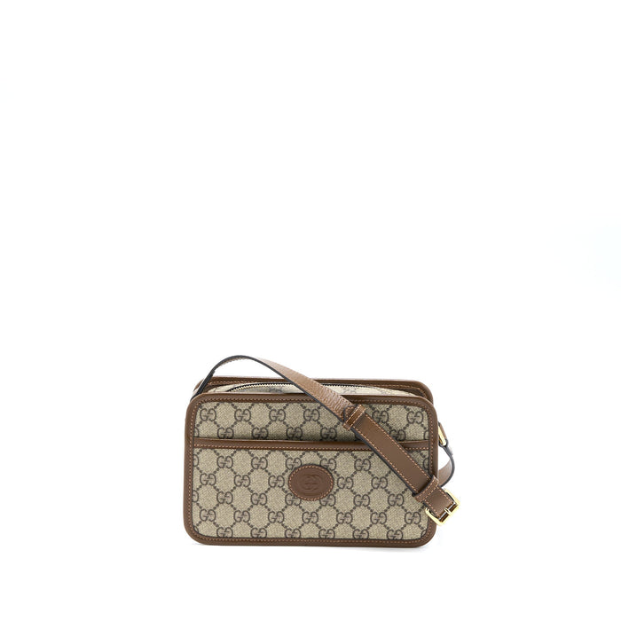 GUCCI MINI BAG INTERLOCKING G IN GG SUPREME CANVAS GHW