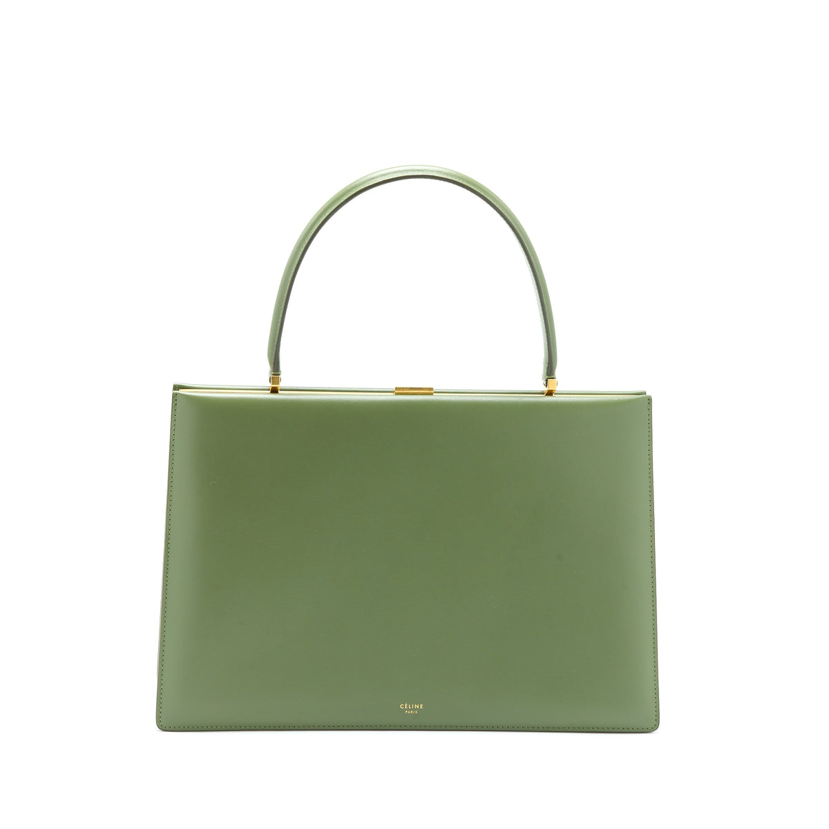 CELINE MEDIUM CLASP BAG CALFSKIN GREEN GHW