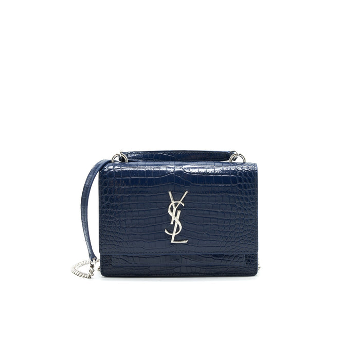 SAINT LAURENT SUNSET CHAIN WALLET NAVY SHW