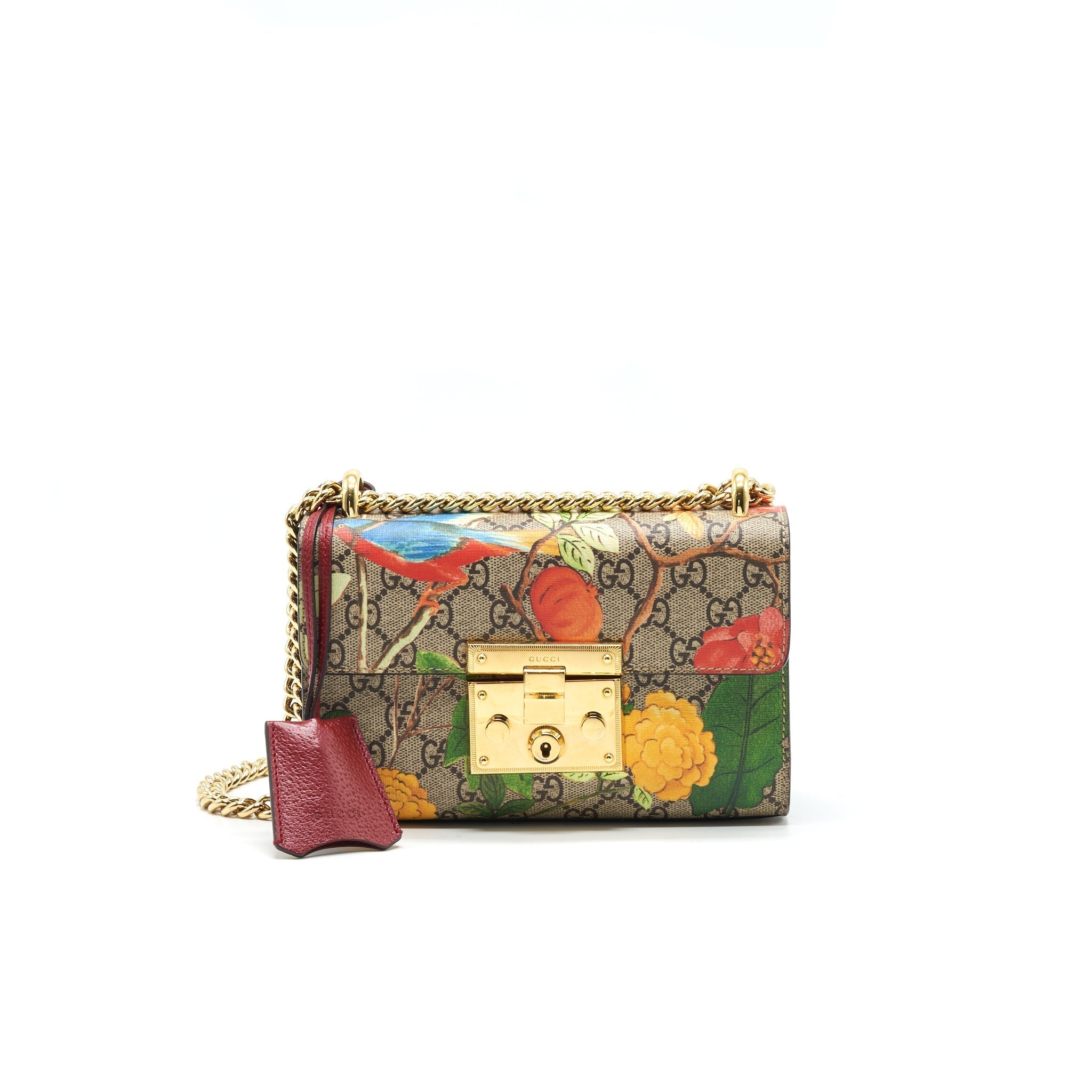 GUCCI SMALL PADLOCK BAG GG SUPREME WITH PATTERN GHW