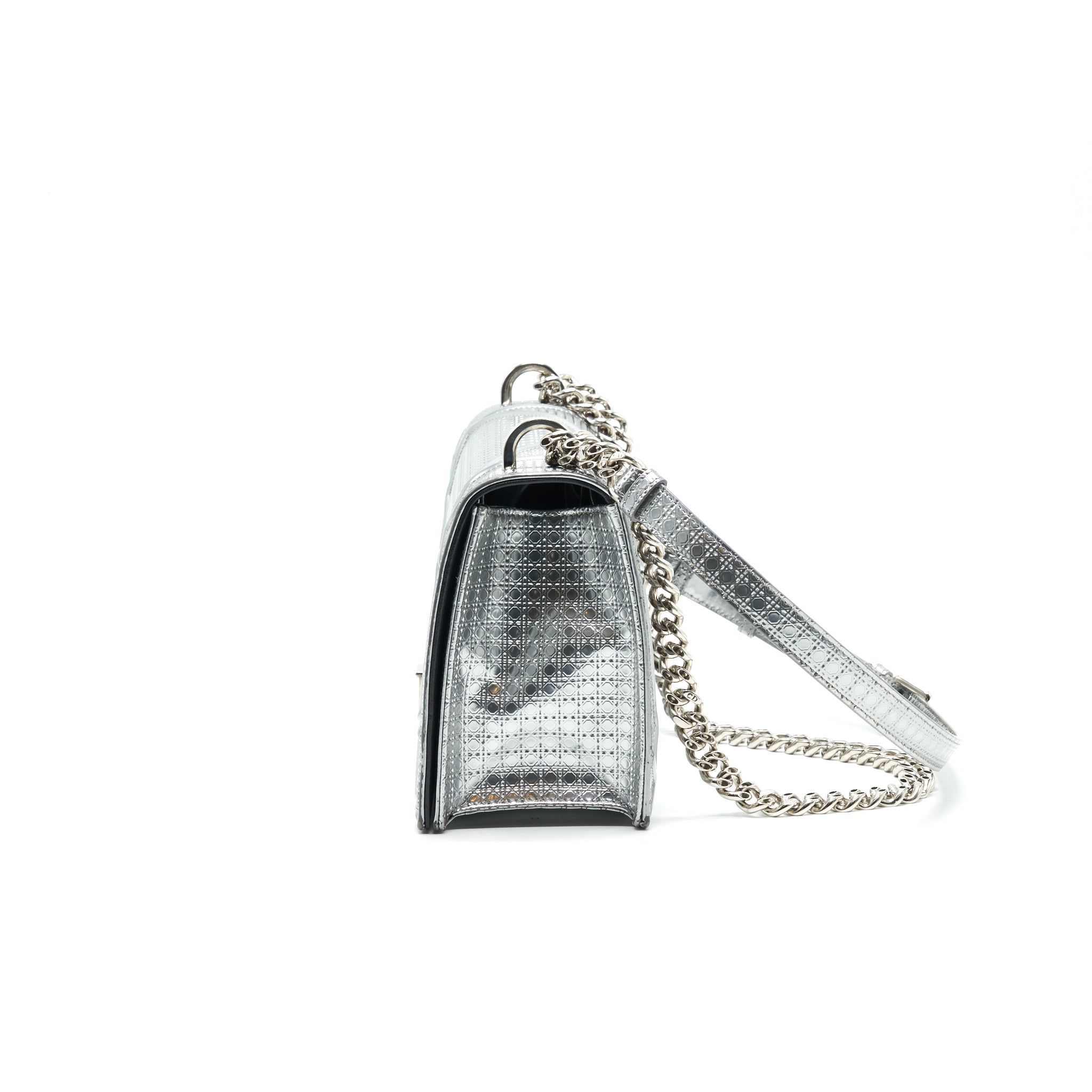 DIOR MEDIUM DIORMA METALLIC SILVER WITH SHW