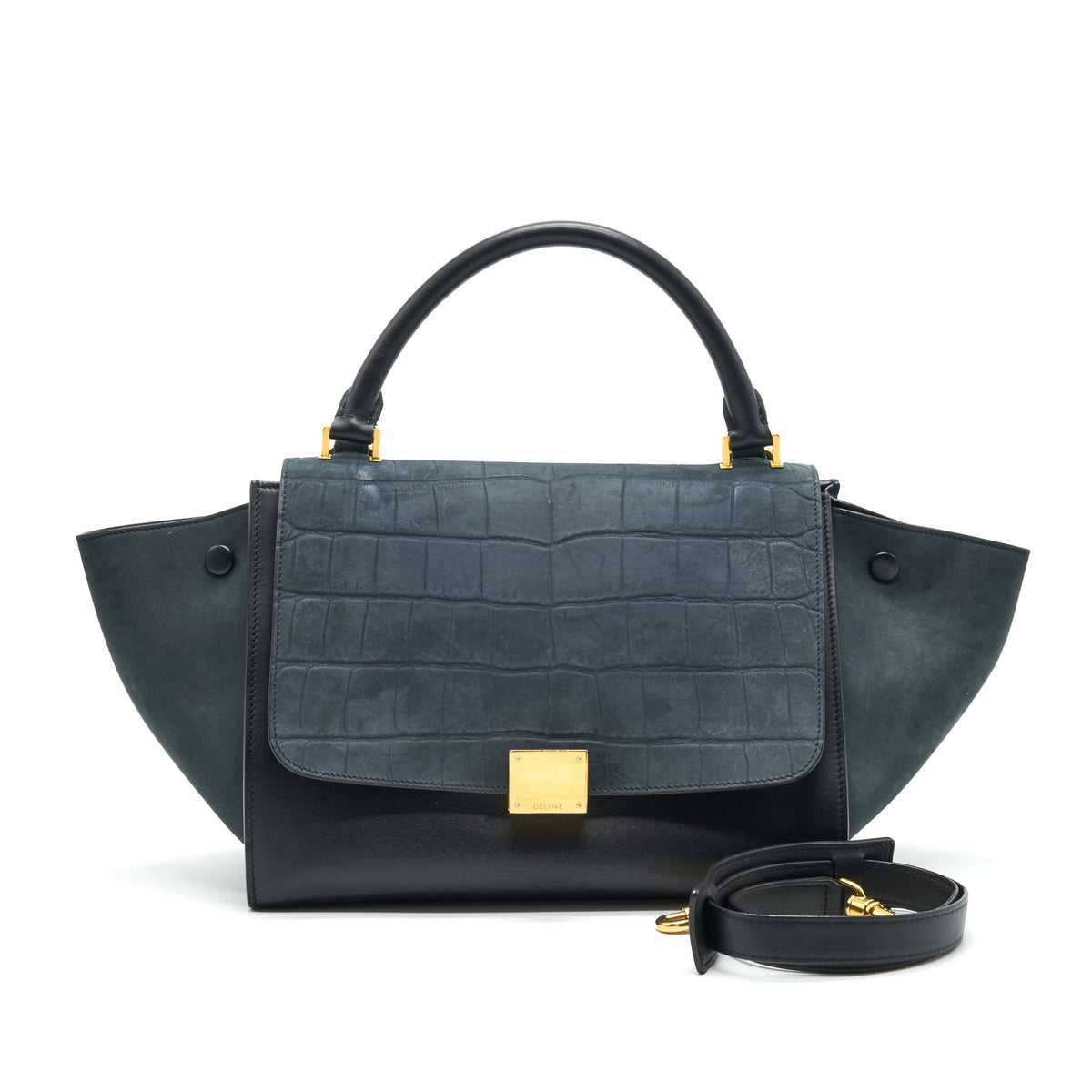 CELINE TRAPEZE BAG DEEP GREY / BLACK GHW