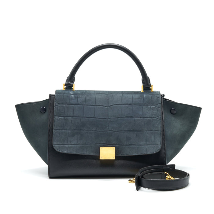 CELINE TRAPEZE BAG DEEP GREY / BLACK GHW