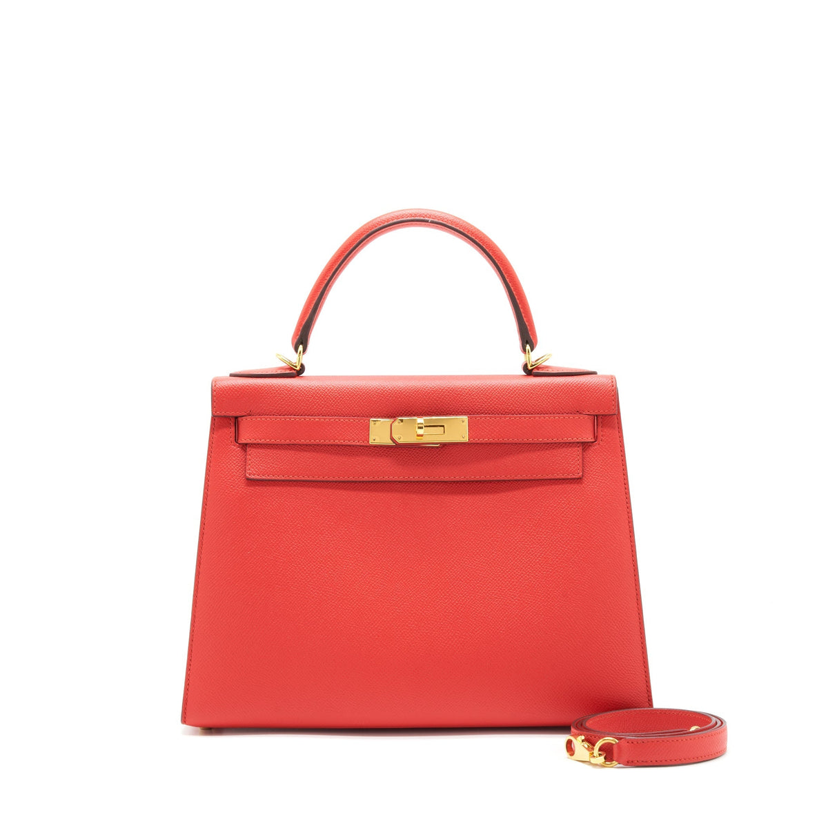 HERMES KELLY 28 ROUGE PIVOINE GHW
