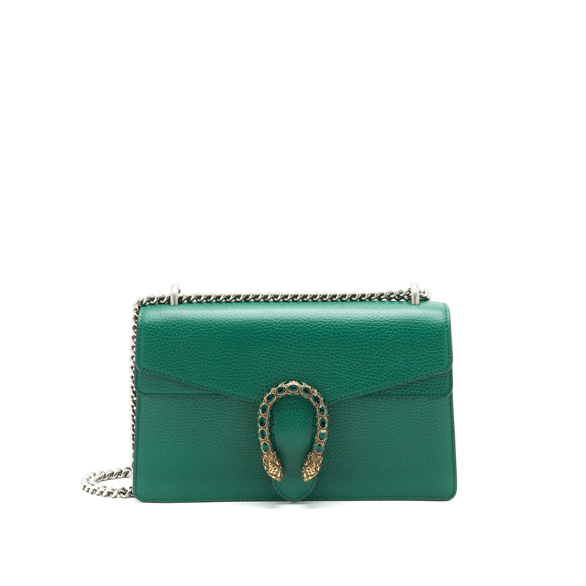 GUCCI SMALL DIONYSUS LEATHER SHOULDER BAG GREEN