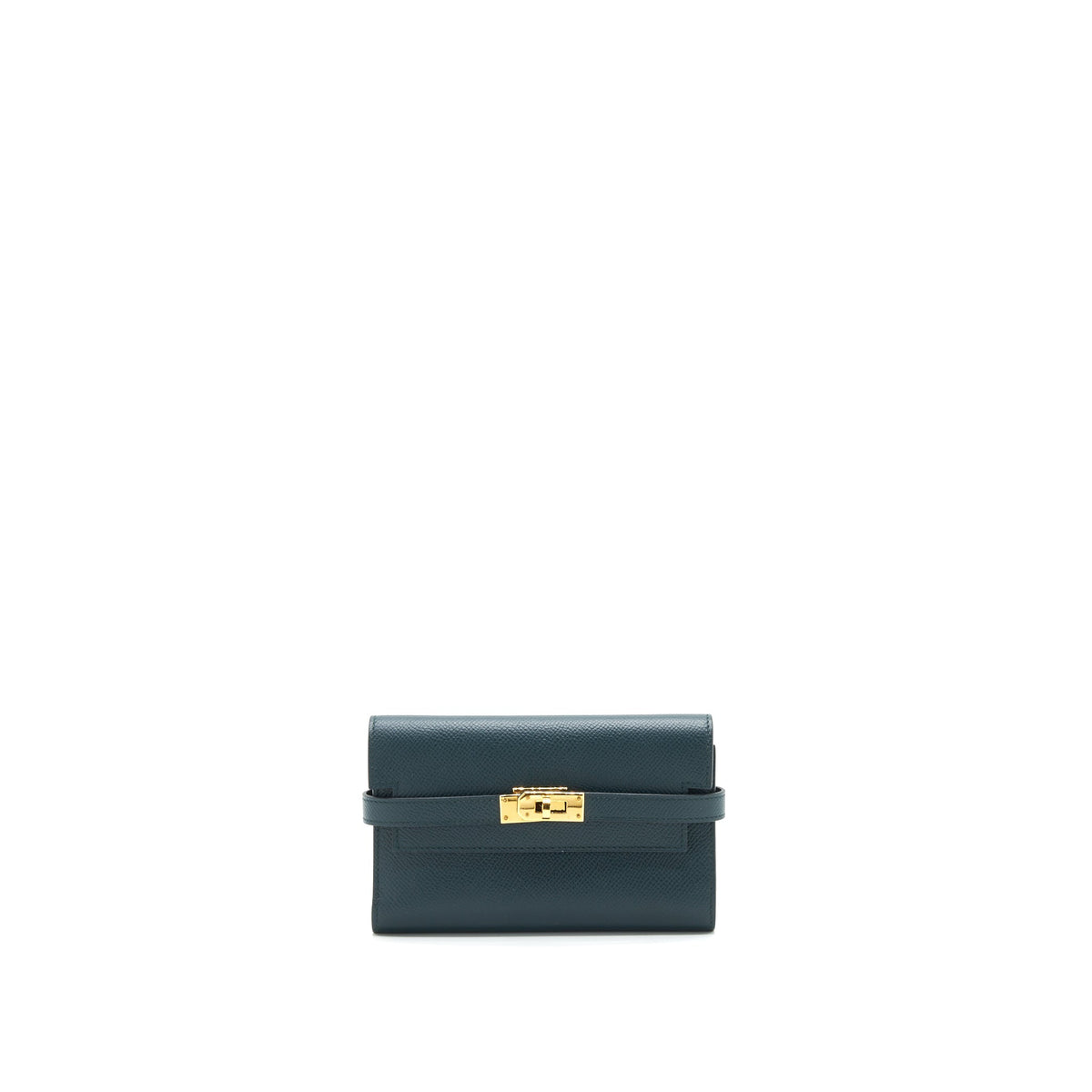 HERMES KELLY COMPACT WALLET VERT CYPRES GHW