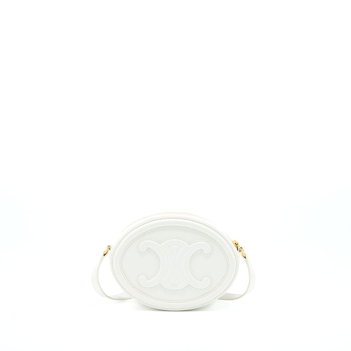 CELINE OVAL BAG CUIR TRIUMPHED CALFSKIN WHITE GHW