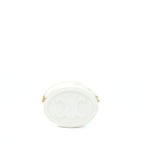 CELINE OVAL BAG CUIR TRIUMPHED CALFSKIN WHITE GHW