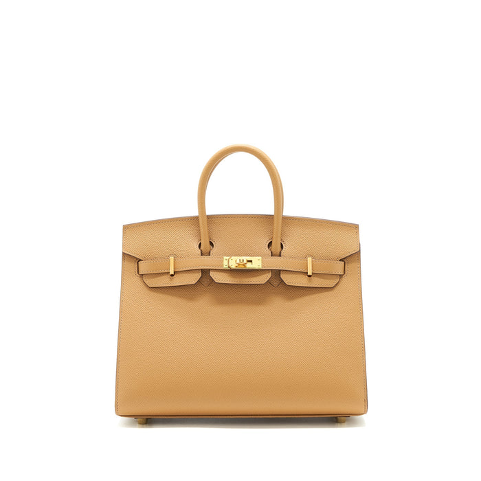 HERMES BIRKIN 25 SELLIER EPSOM 4B BISCUIT GHW