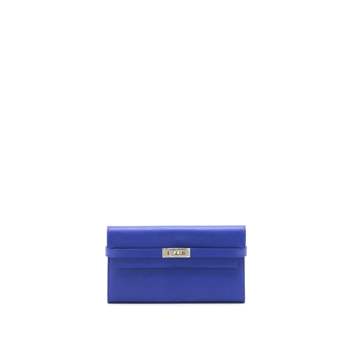 HERMES KELLY LONG WALLET EPSOM BLUE ELECTRIC SHW