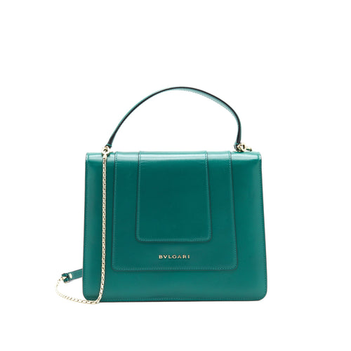 BVLGARI TOP HANDLE SERPENTI FOREVER BAG GREEN