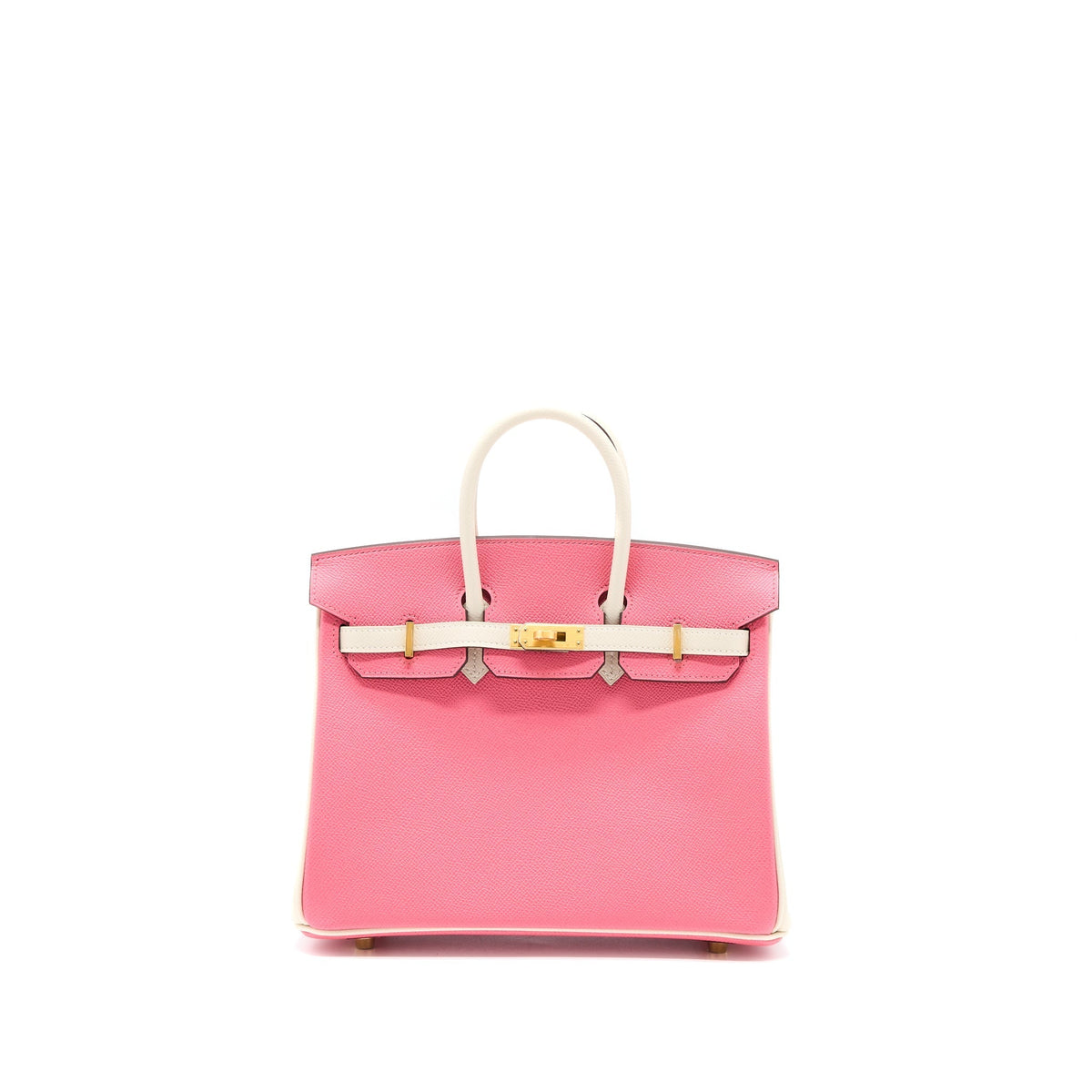 HERMES BIRKIN 25 SPECIAL ORDER EPSOM ROSE AZALEE/CRAIE WITH BRUSHED GHW