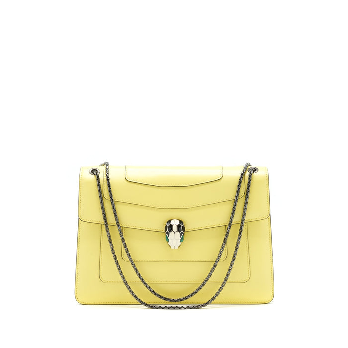 BVLGARI SERPENTI FLAP SHOULDER BAG YELLOW