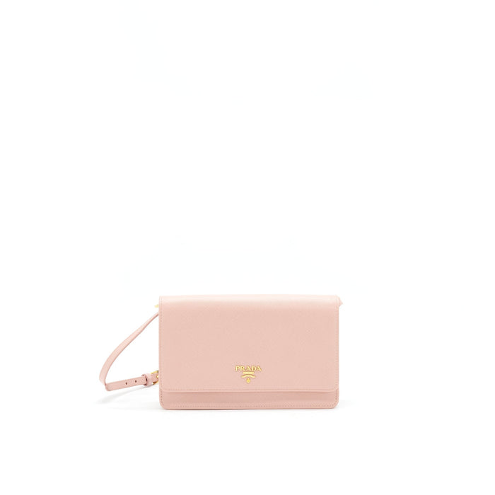 PRADA PORTAF SAFFIANO METAL ORO ORCHIDEA BAG