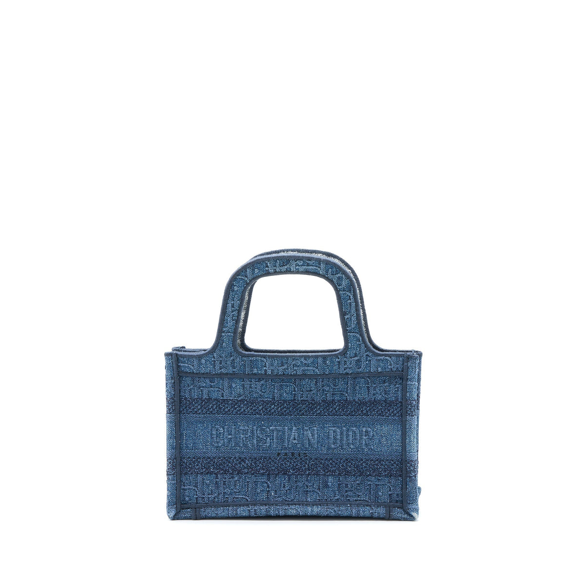 DIOR MINI BOOK TOTE DENIM BLUE OBLIQUE