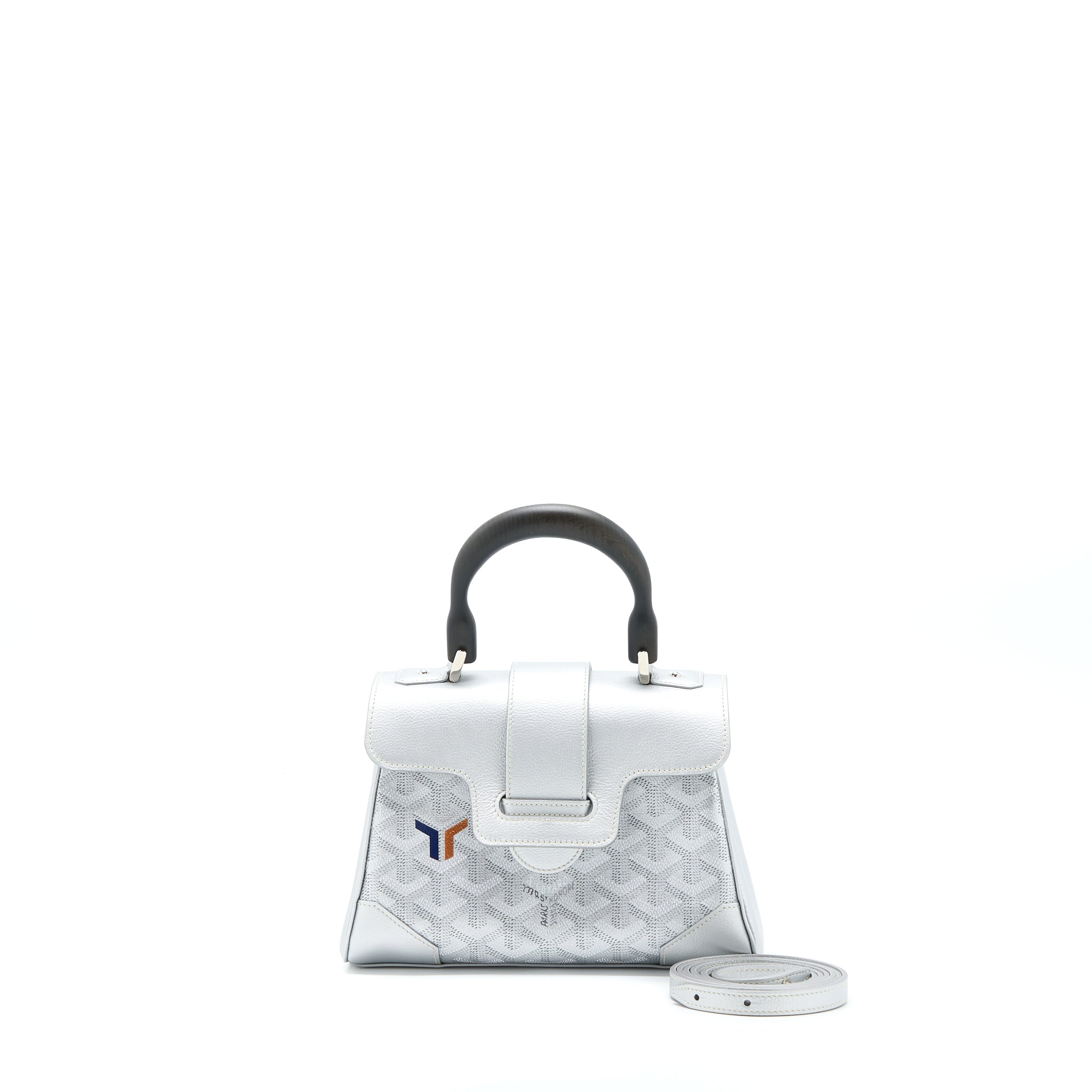 GOYARD SAIGON SOUPLE MINI LIMITED EDITION CANVAS/CALFSKIN SILVER SHW