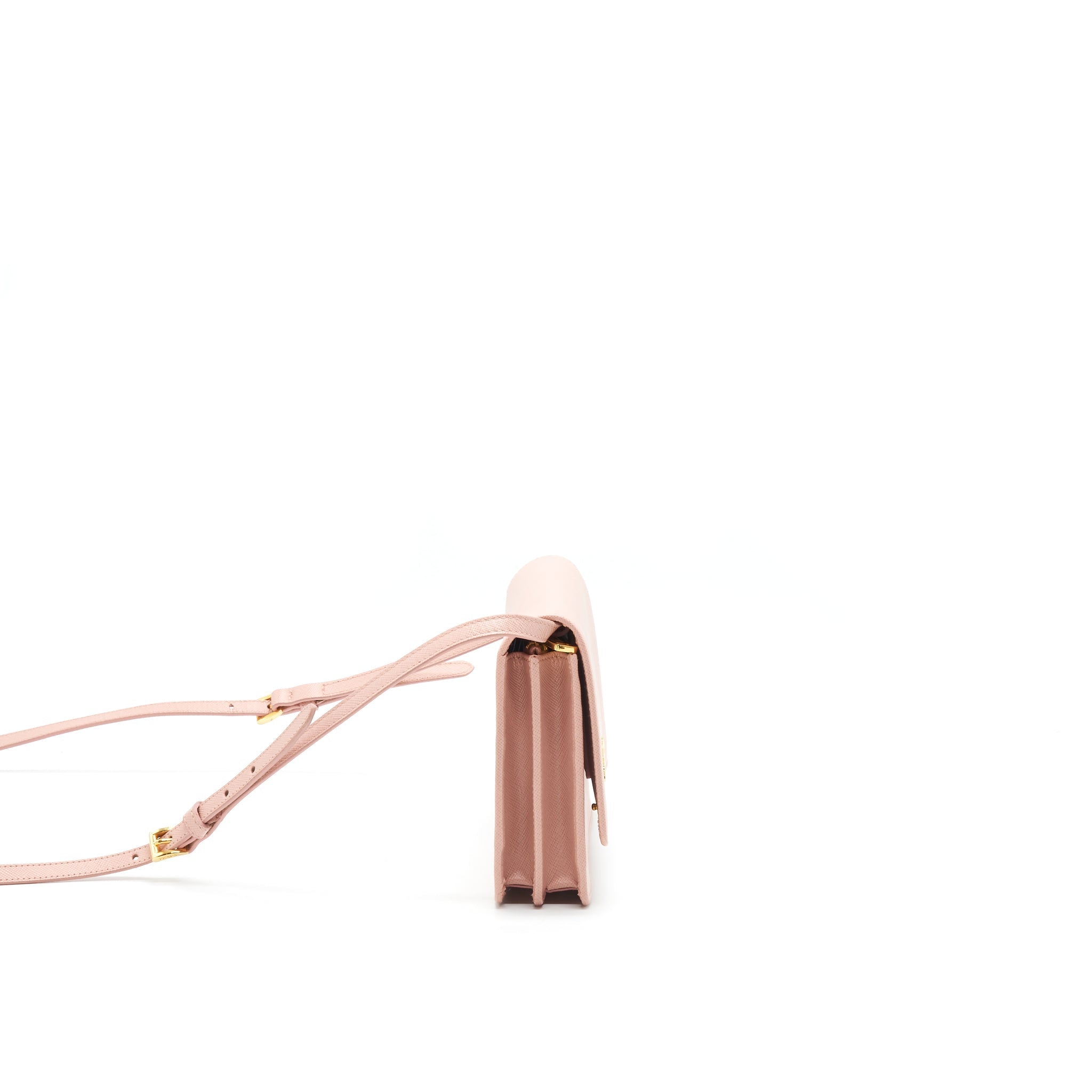 PRADA PORTAF SAFFIANO METAL ORO ORCHIDEA BAG