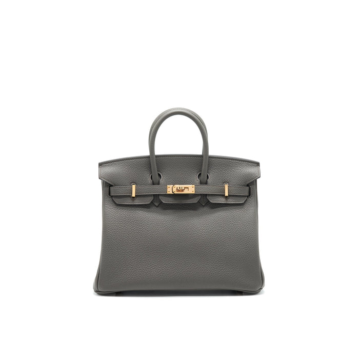 HERMES BIRKIN25 GRIS ETAIN TOGO LEATHER RGHW