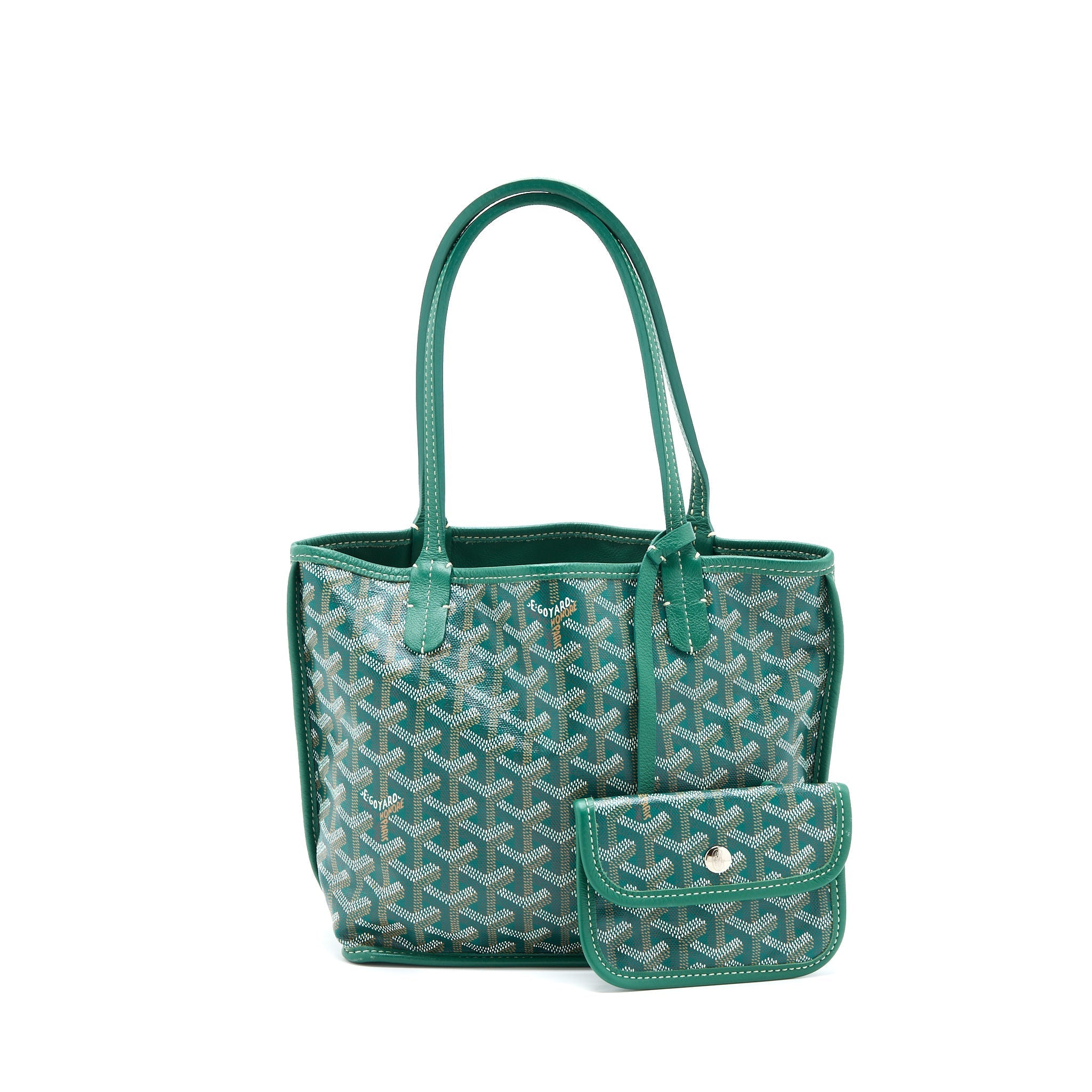 GOYARD ANJOU MINI BAG CANVAS/CALFSKIN GREEN SHW