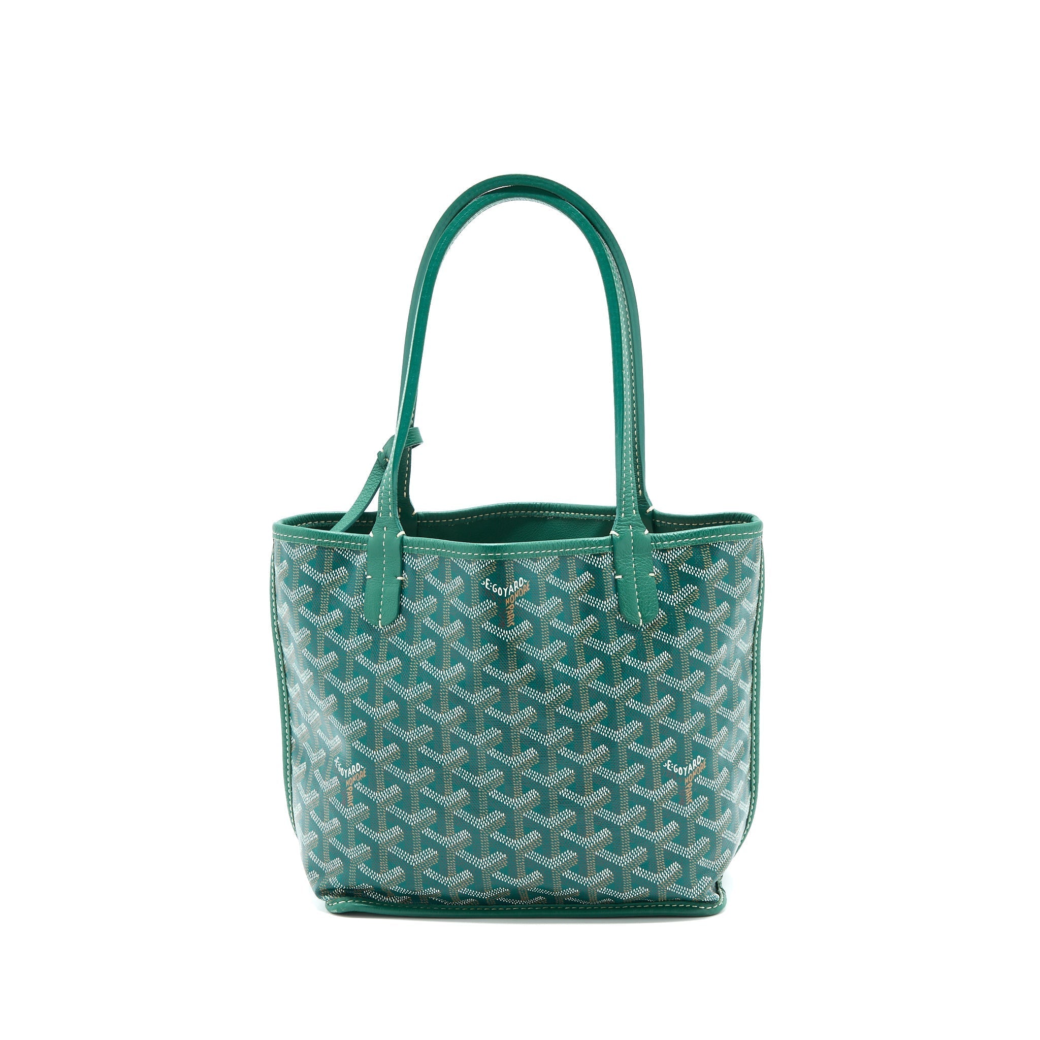 GOYARD ANJOU MINI BAG CANVAS/CALFSKIN GREEN SHW