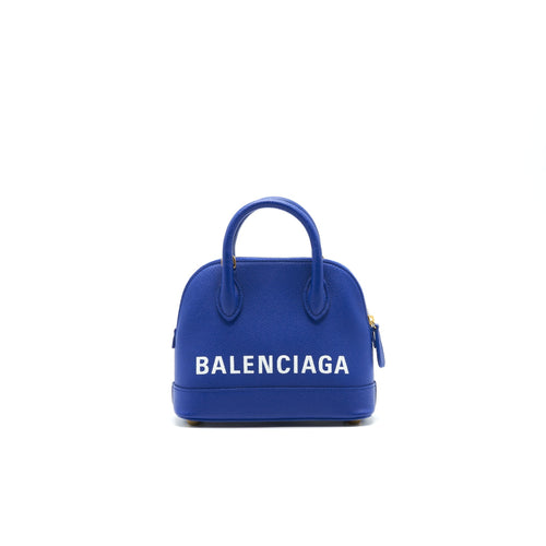 BALENIAGA VILLA TOP HANDLE BAG XXS BLUE