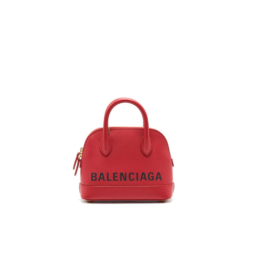 BALENCIAGA VILLE TOP HANDLE TOTE BAG XXS RED
