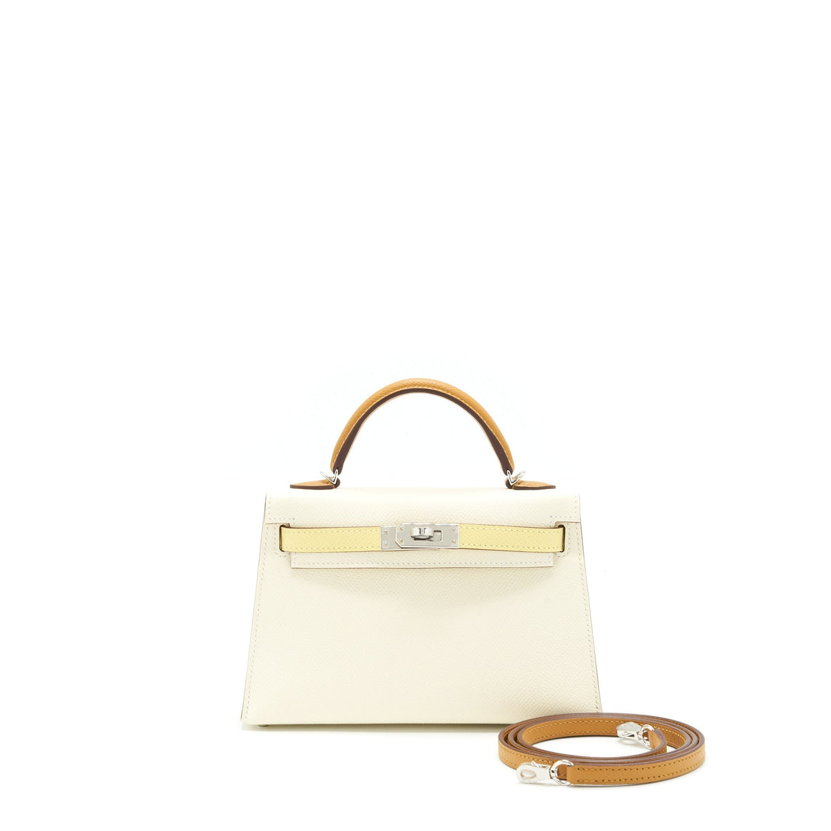 HERMES MINI KELLY Ⅱ EPSOM NATA/ SESAME / JAUNE POUSSIN SHW