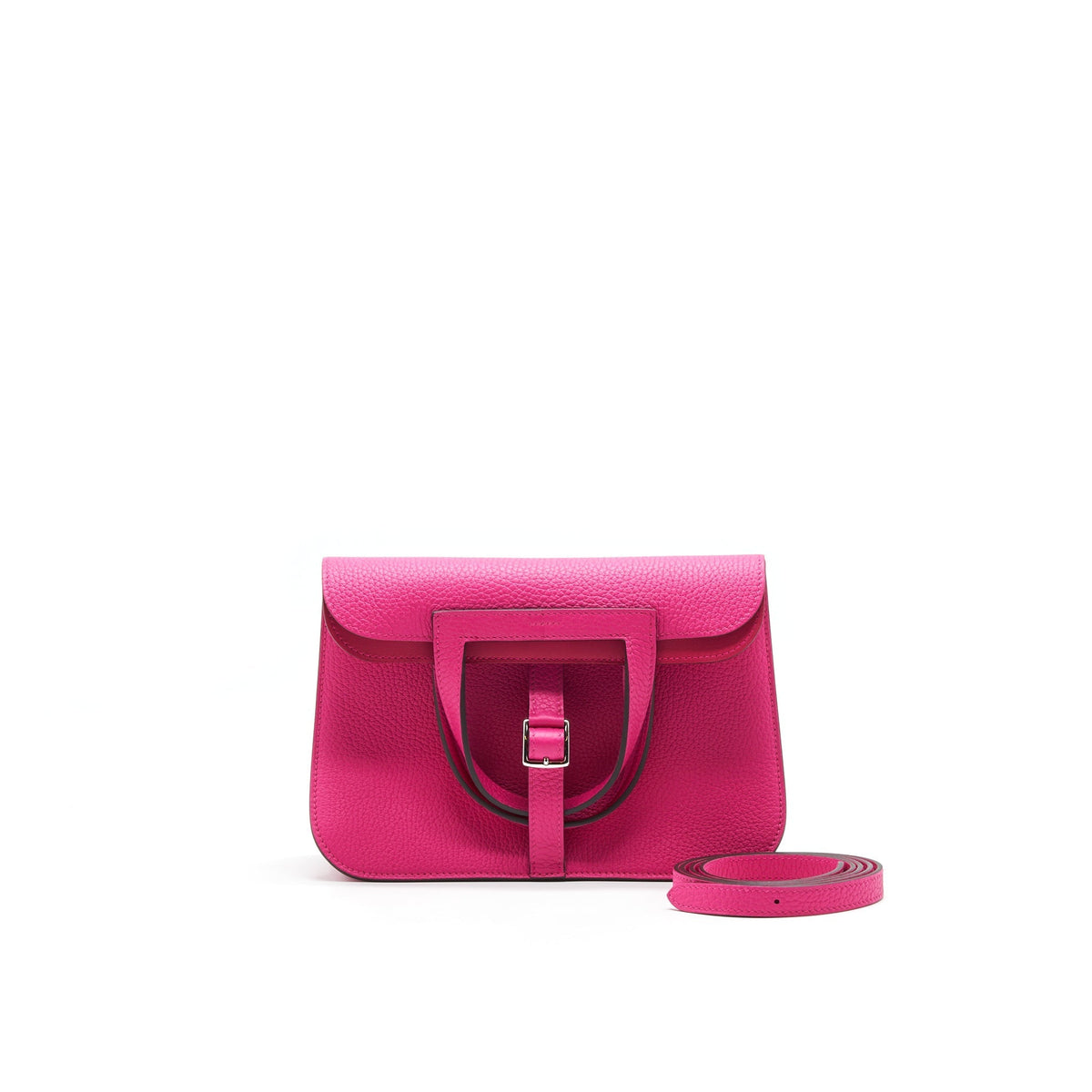 HERMES HALZAN 25 BAG ROSE SHOCKING/ FRAMBOISE