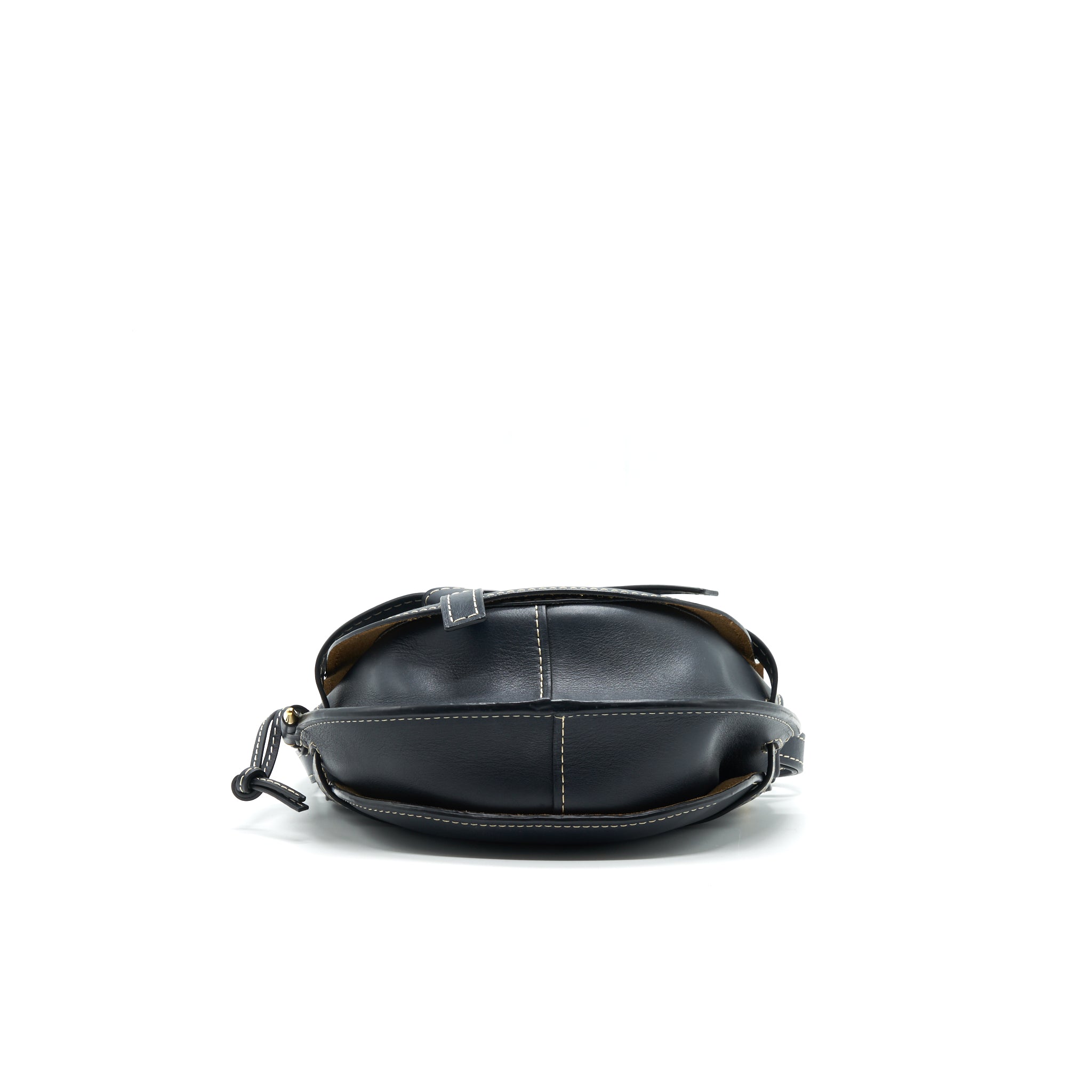 LOEWE SMALL GATE LEATHER SADDLE BAG MIDNIGHT BLUE