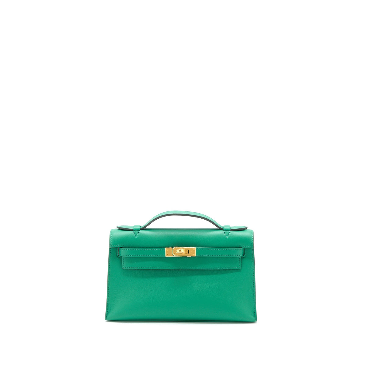HERMES KELLY POCHETTE SWIFT U4 VERT VERTIGO GHW