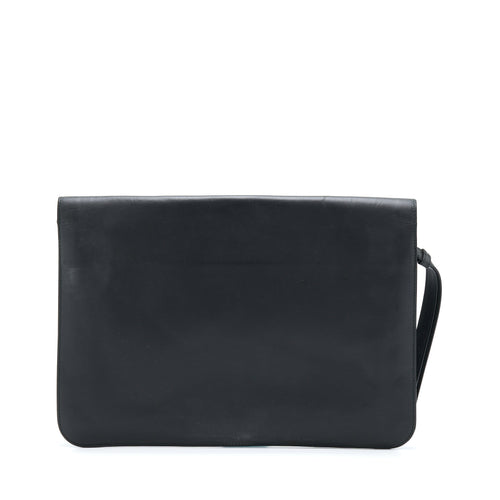 BOTTEGA VENETA MEN’S POUCH INTRECCIATE BLACK WITH BLACK HARDWARE