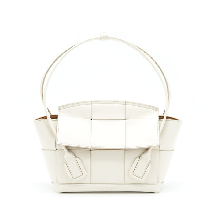 BOTTEGA VENETA ARCO BAG CALFSKIN WHITE SHW