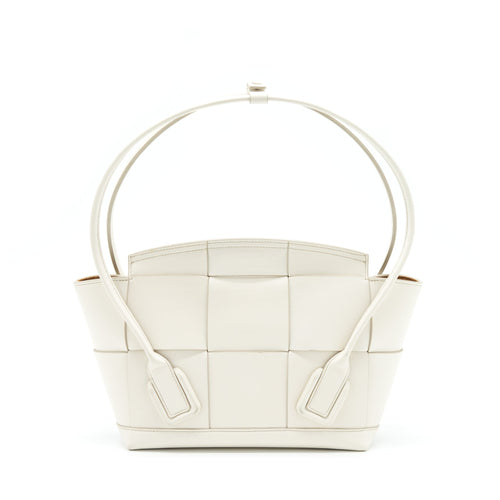 BOTTEGA VENETA ARCO BAG CALFSKIN WHITE SHW