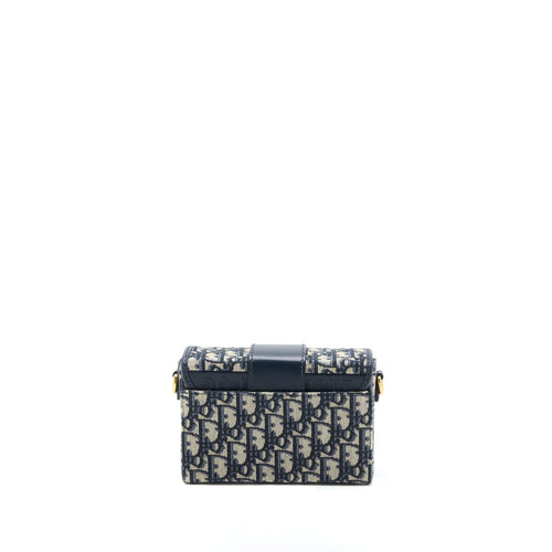 DIOR 30 MONTAIGNE MINI BOX BAG BLUE OBLIQUE GHW