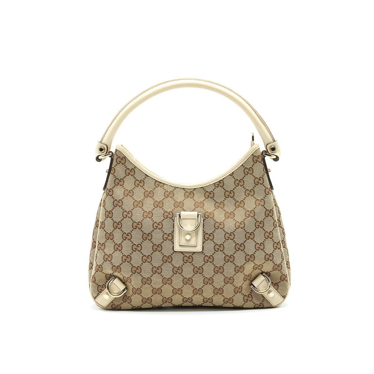 GUCCI ABBEY CANVAS LEATHER SHOULDER BAG