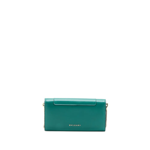 BVLGARI SERPENTI FOREVER WALLET ON CHAIN CALFSKIN GREEN