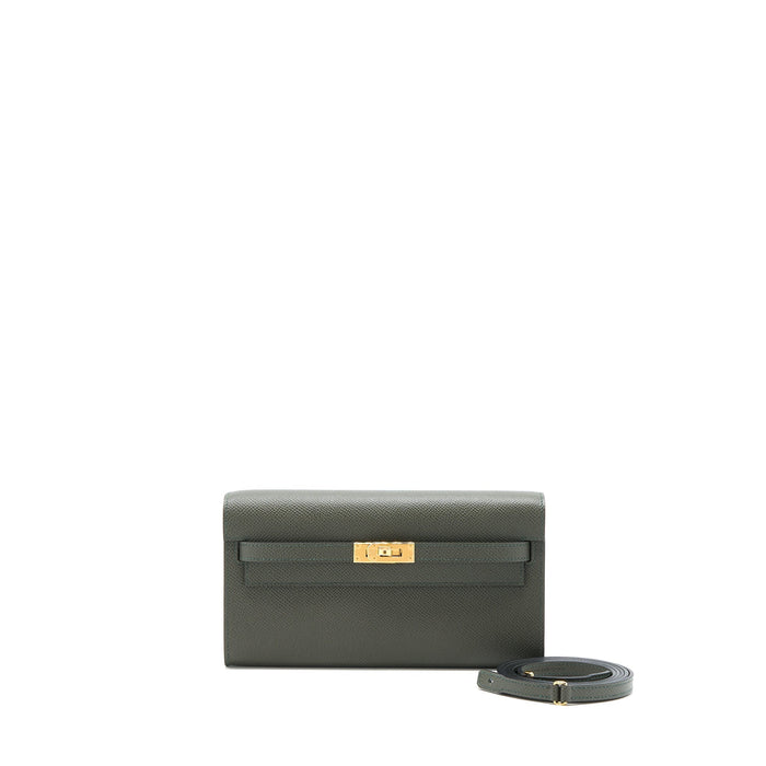 HERMES CLASSIC KELLY TO GO EPSOM C6 VERT DE GRIS GHW
