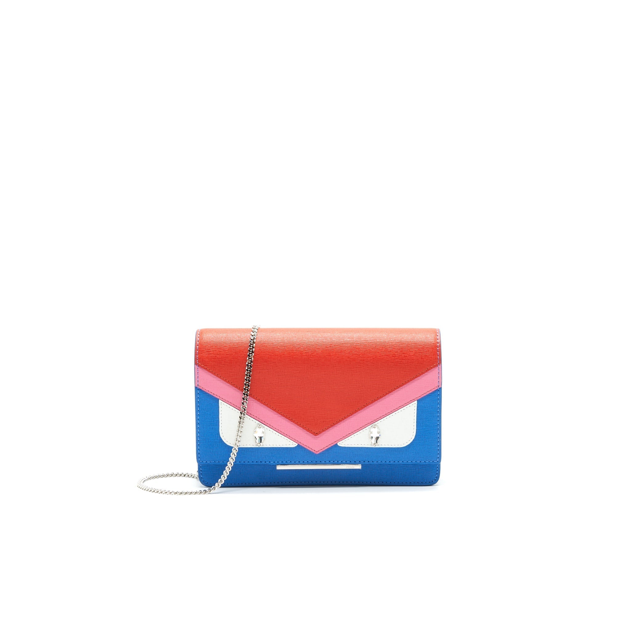 FENDI MONSTER WALLET ON CHAIN ORANGE/ BLUE