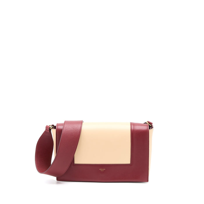 CELINE FRAME BAG CALFSKIN MULTICOLOUR RED/BEIGE GHW