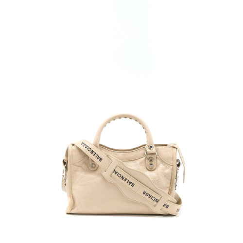 BALENCIAGA MINI CITY BAG BEIGE SHW