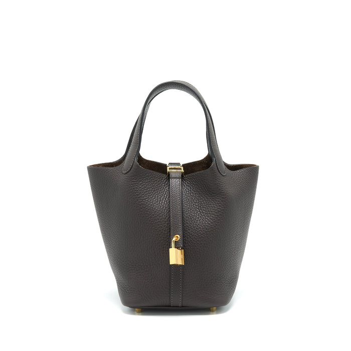 HERMES PICOTIN 18 LOCK BAG EBENE GHW