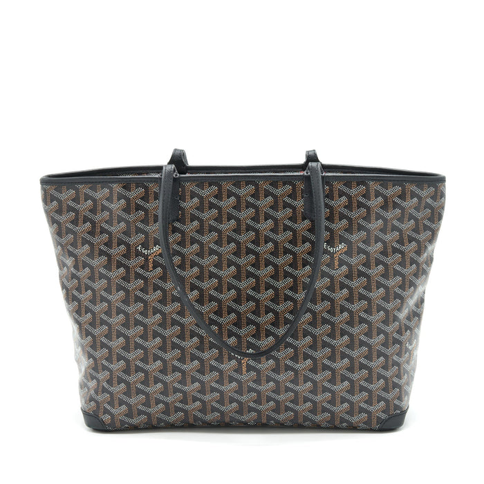 GOYARD BLACK/VIOLET GOYARDINE COATED CANVAS TOTE BAG