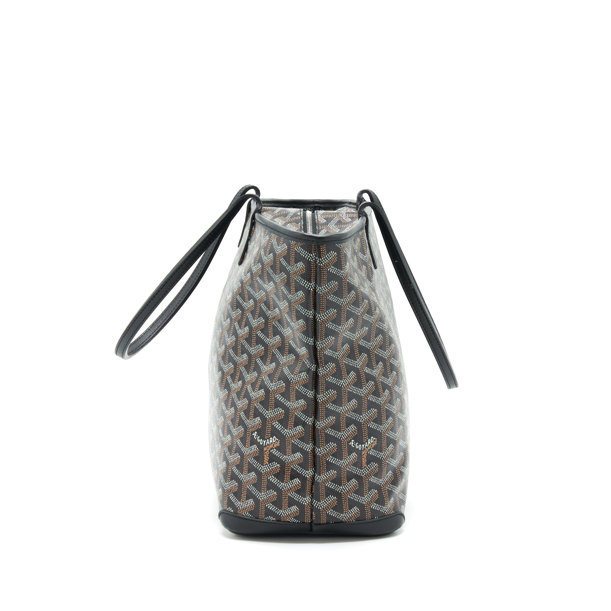 GOYARD BLACK/VIOLET GOYARDINE COATED CANVAS TOTE BAG
