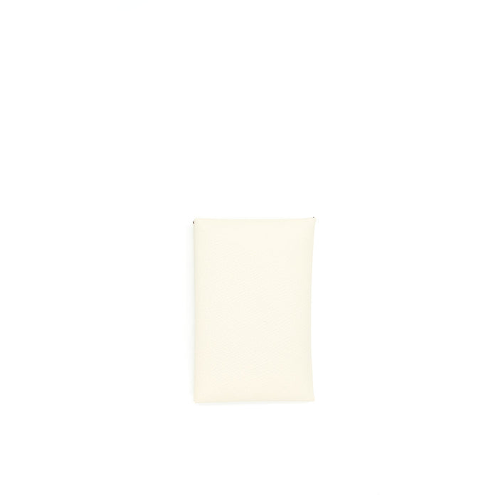 HERMES CALVI CARD HOLDER CRAIE / JAUNE AMBRE