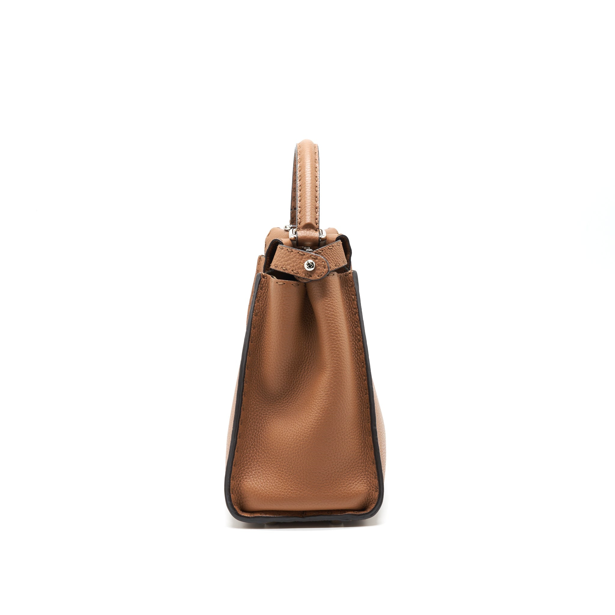 FENDI MEDIUM PEEKABOO BAG IN ROMANO LEATHER CARAMEL SHW