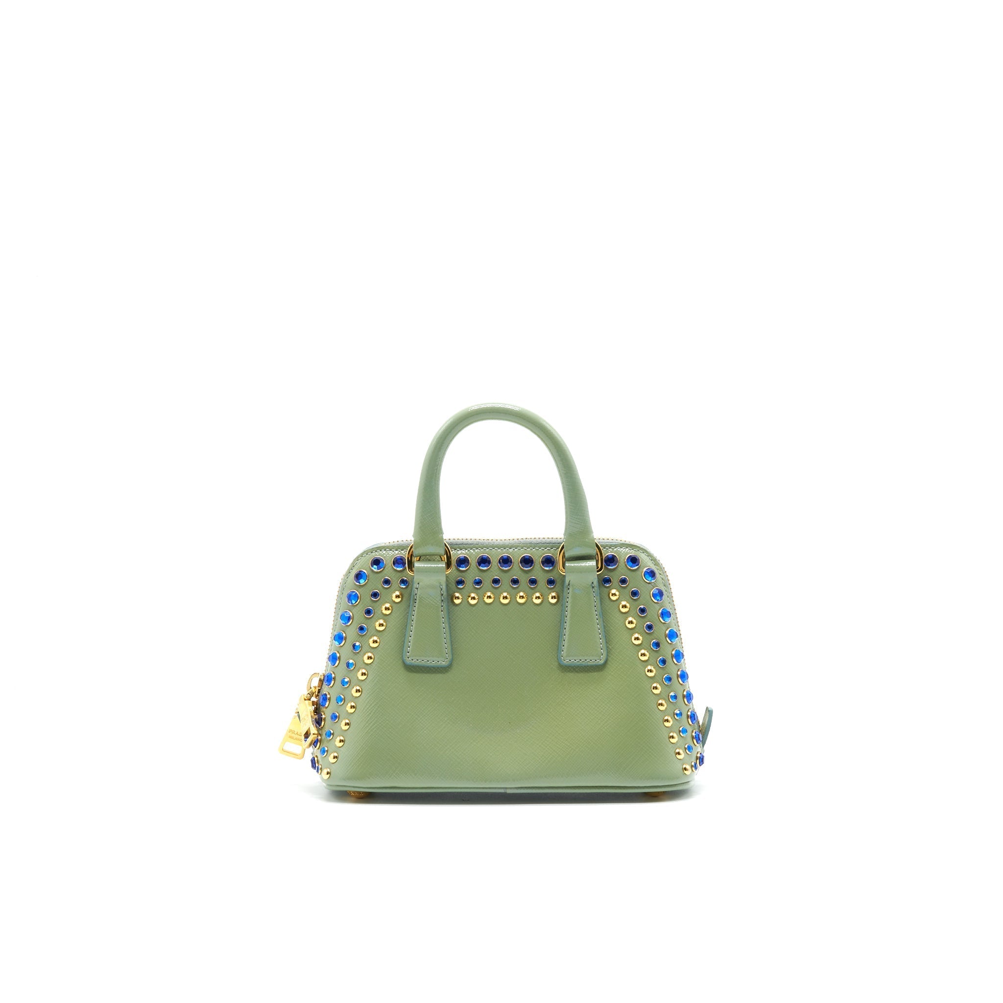 PRADA SAFFIANO MINI CROSSBODY BAG LIGHT GREEN
