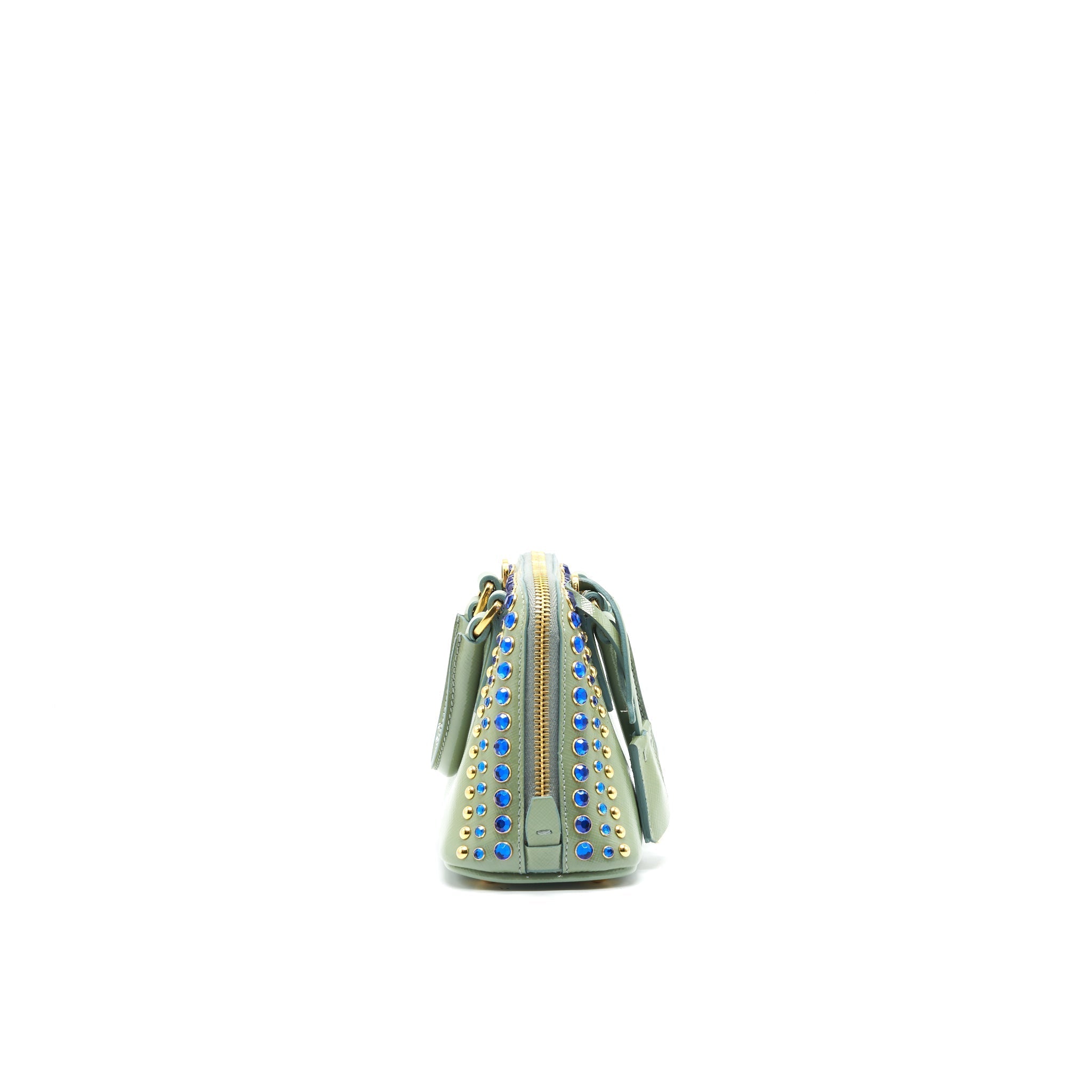 PRADA SAFFIANO MINI CROSSBODY BAG LIGHT GREEN